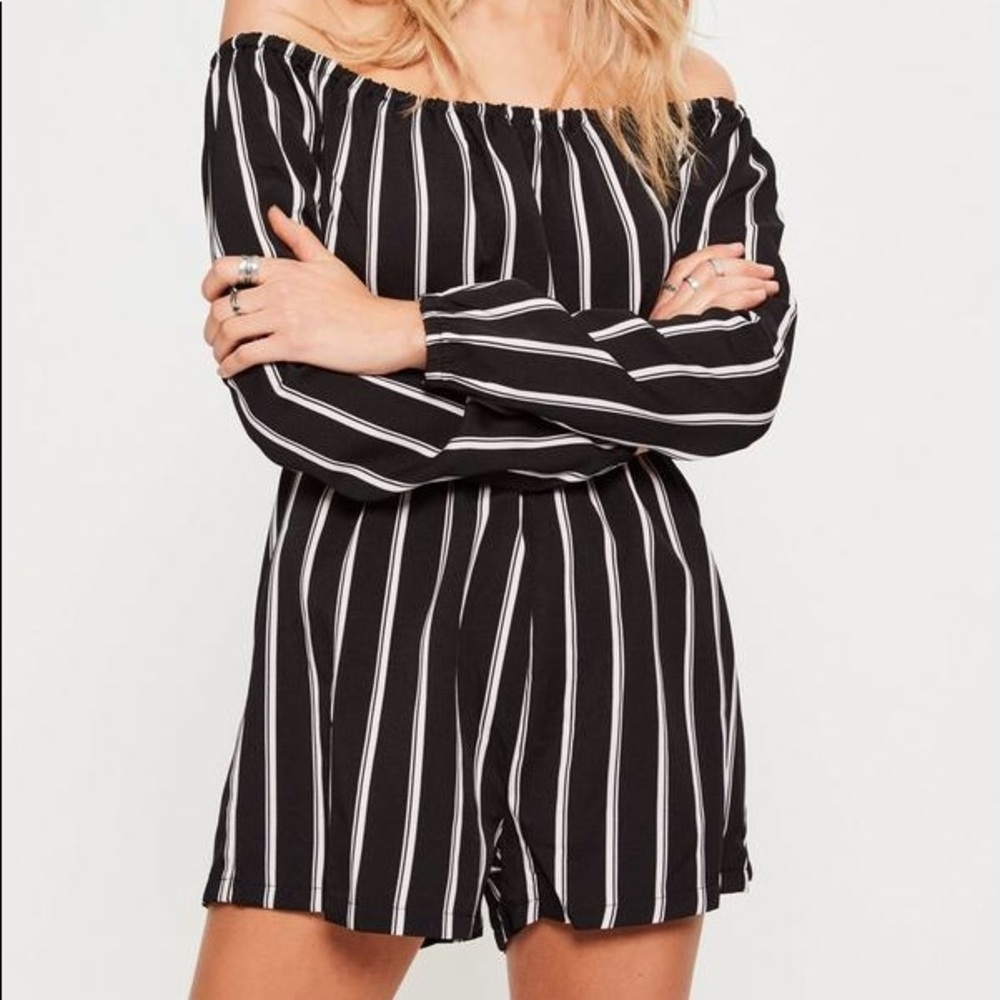 Missguided Stripe Bardot Romper